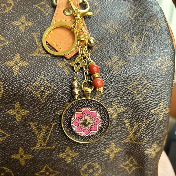BOHO MANDALA Bag Charm Gold Tone Charms ✤ - Picture 1 of 8